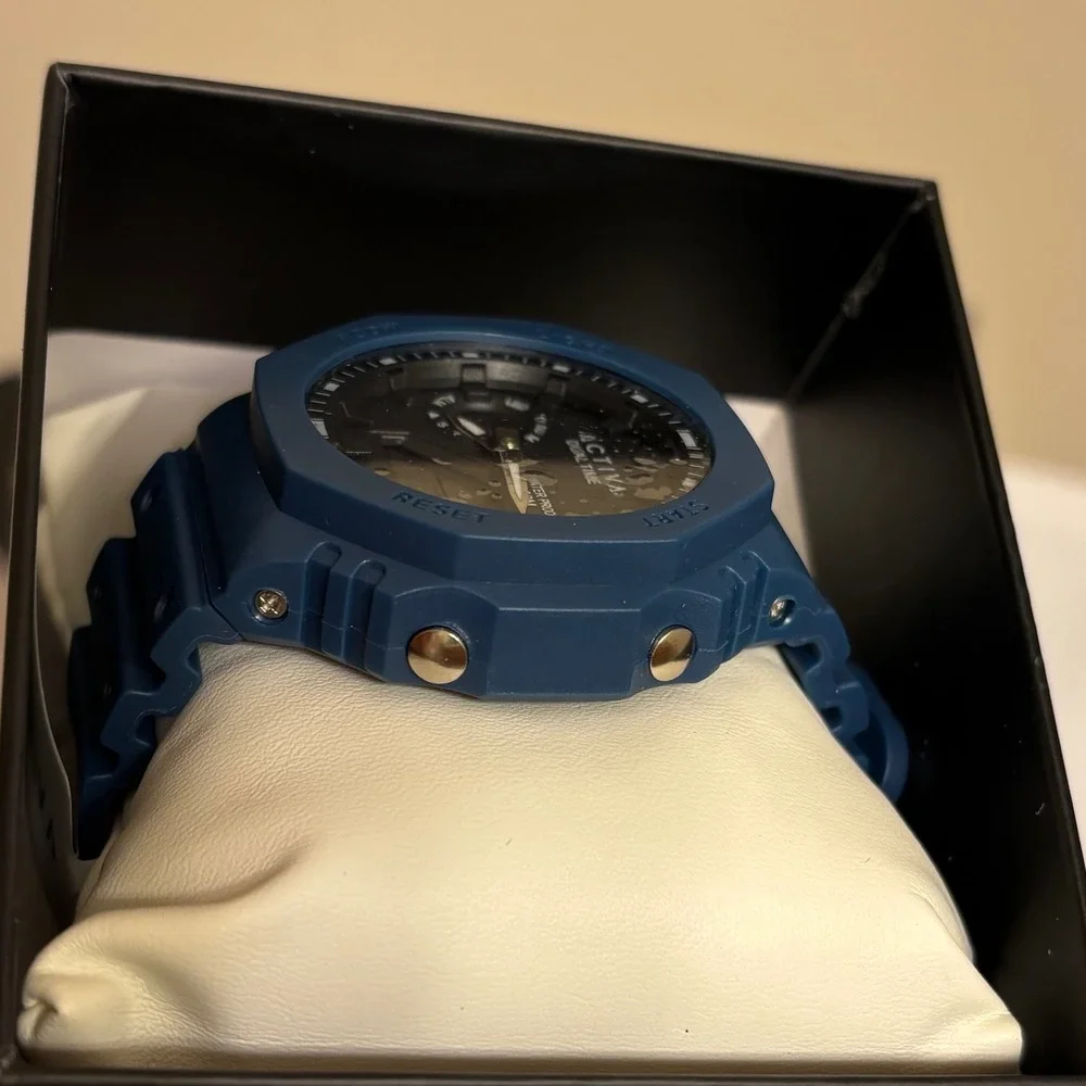 Activa Sonar X Invicta Mens Watch ACW423-003 Navy Blue Dual Time Sport Watch